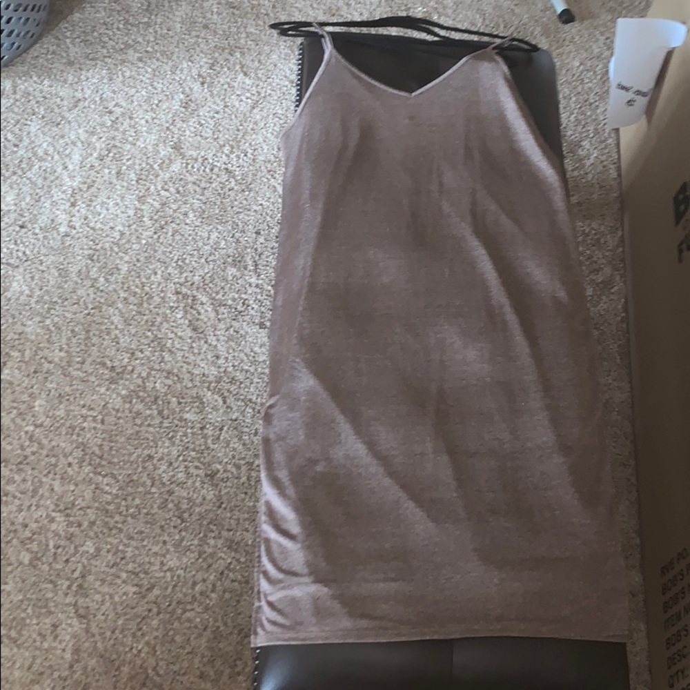 Champagne thigh slit dress